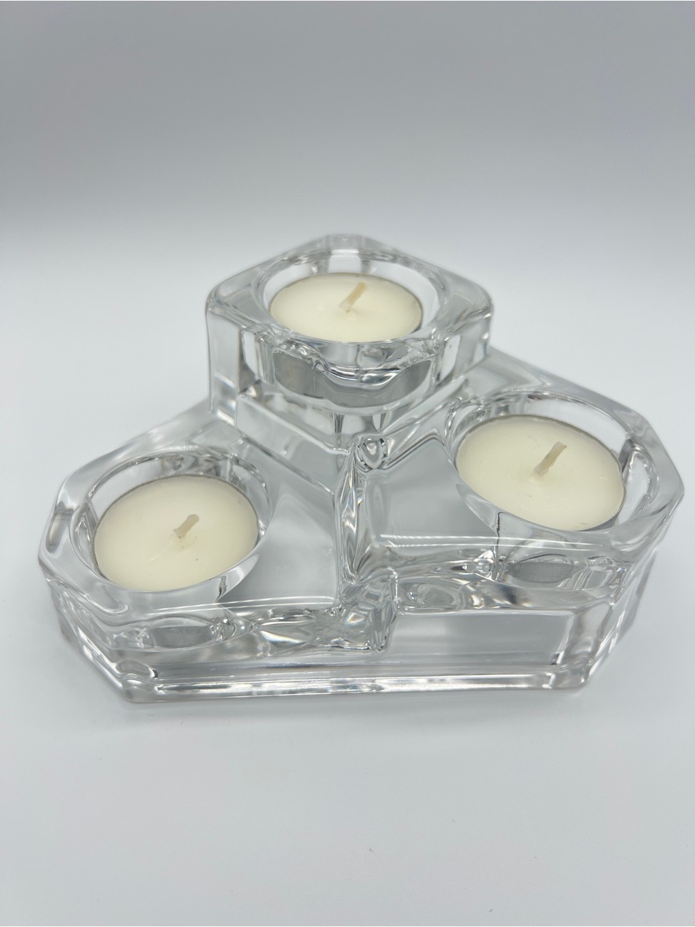VTG PartyLite Crystal Castle 3-Tier Tealight Holder Germany Lead Crystal